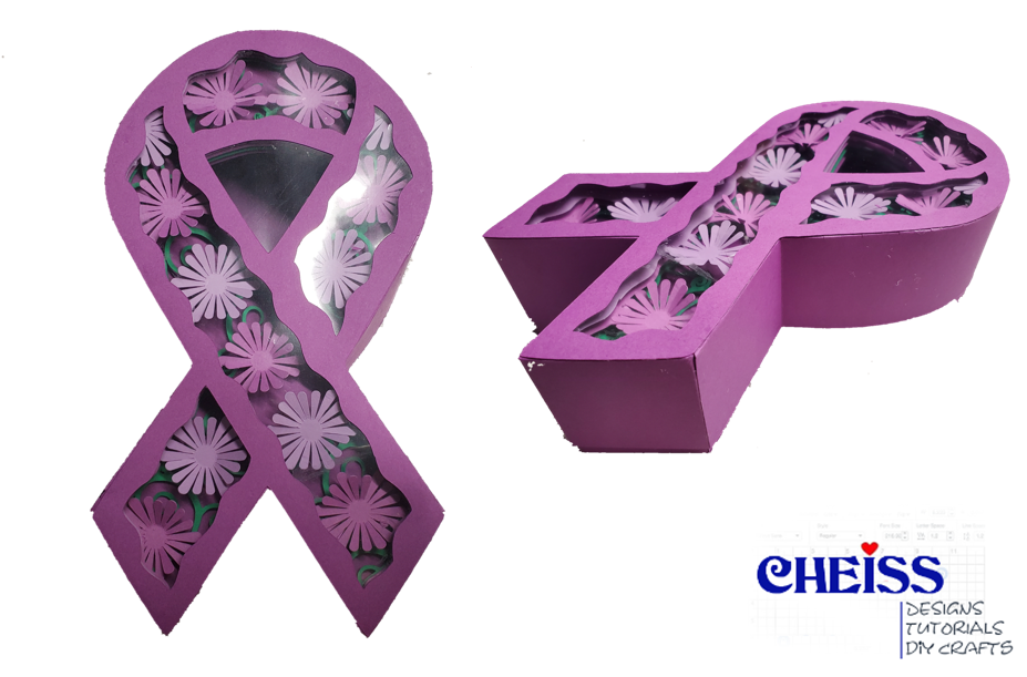 Cancer Ribbon Layered Gift Box